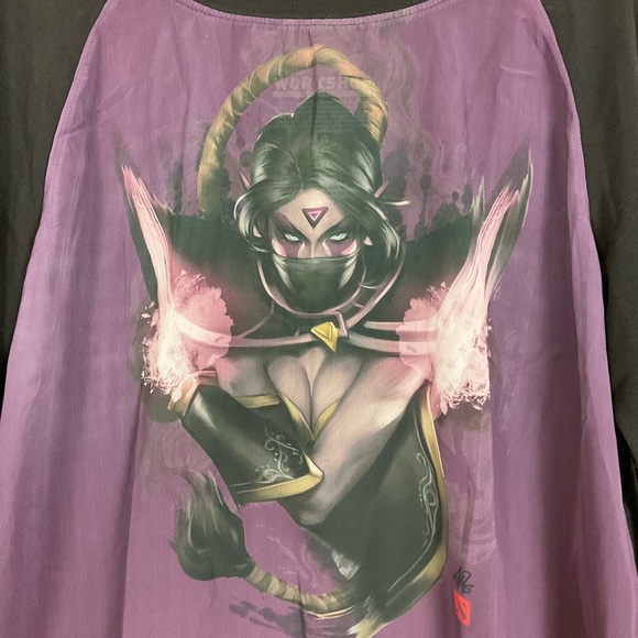 WeLoveFine DOTA 2 Templar Assassin Purple & Black Long Sleeve XXL Sheer Front - Picture 2 of 5
